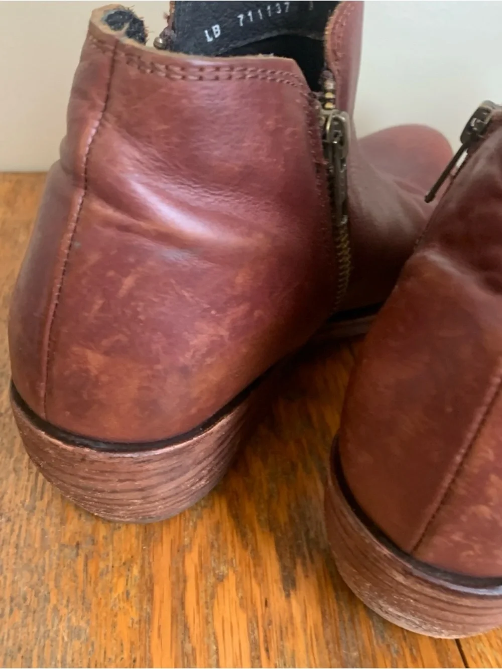 Liberty Black Womens 9 Brown Leather Western Booties Side Zip Ankle Cowboy Boot